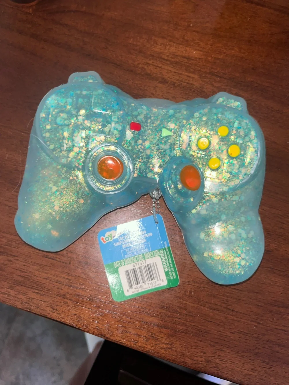 Turquoise Glitter Video Game Controller squishy